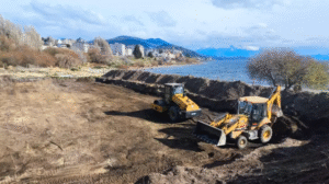 Avanza la construcción de la pileta olímpica cubierta en Bariloche: ya trabajan en el predio de Playa Centenario