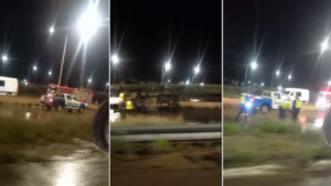 Choques y vuelcos en medio de la lluvia: un hombre fue hospitalizado en Plottier