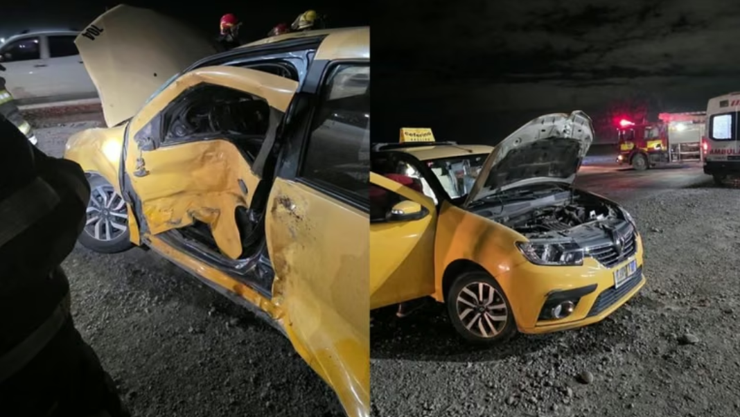 Violento choque en la Ruta del Petróleo: una taxista quedó atrapada y debió ser rescatada por bomberos Violento choque en la Ruta del Petróleo: una taxista quedó atrapada y debió ser rescatada por bomberos