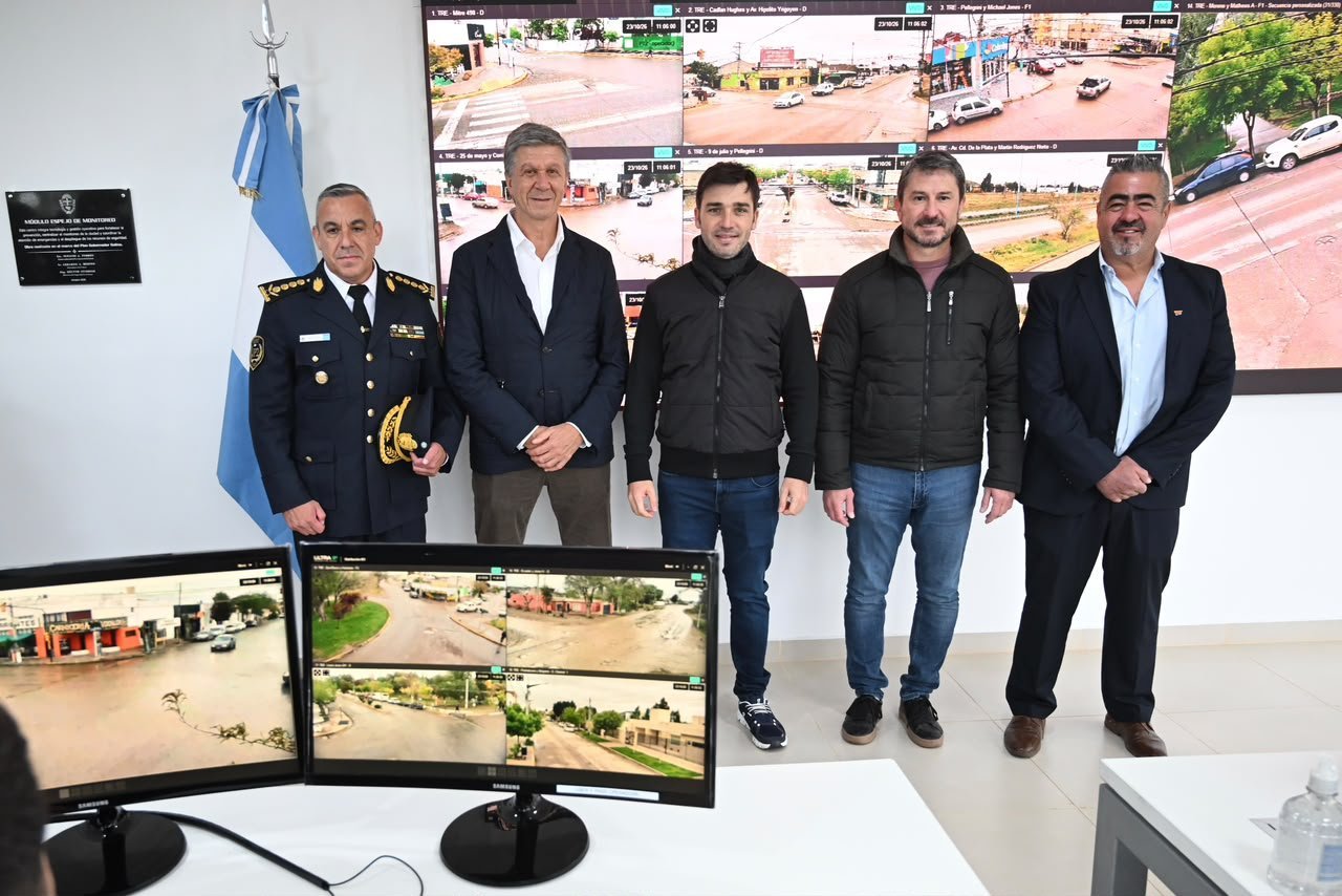 Trelew estrenó el sistema de videovigilancia más avanzado de la Patagonia: IA, reconocimiento facial y detección de patente